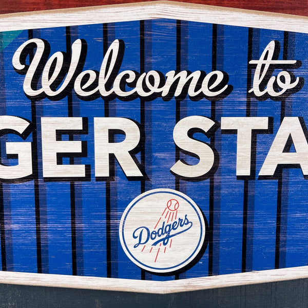 Welcome To Dodger Stadium Traditional Wood Wall Sign Los Angeles Dodgers