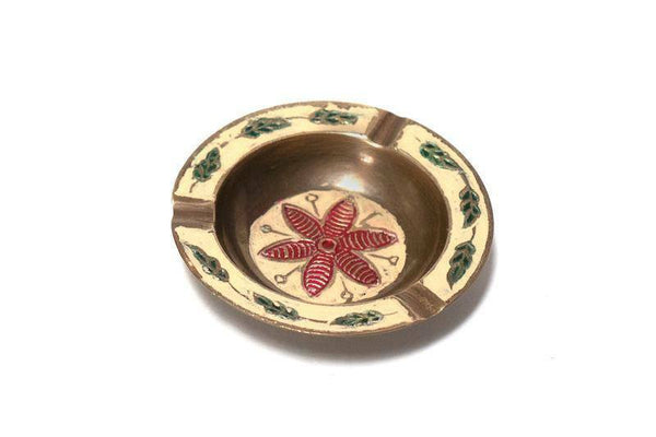 Solid Brass Wildflower Ashtray