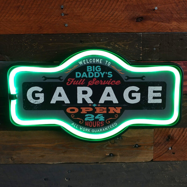 Big Daddy's Garage LED Neon Lighted Marquee Sign For Bar, Garage, or Man Cave