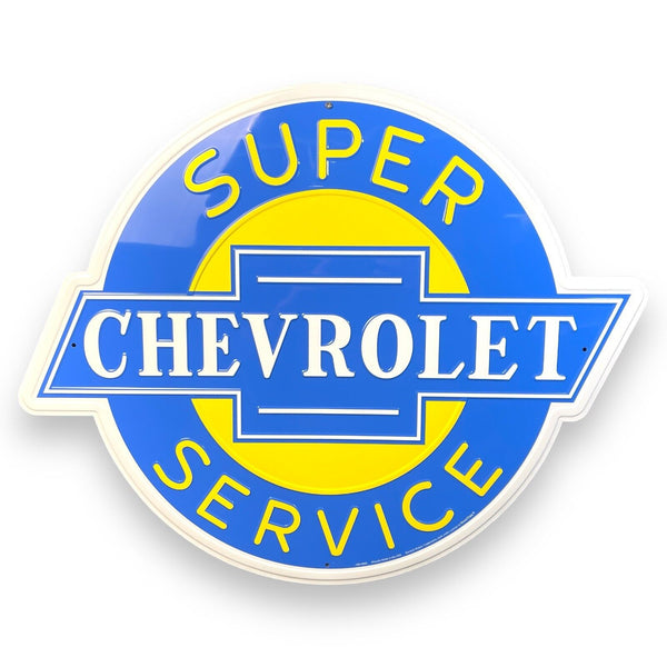 Chevrolet Super Service 24" Round Metal Sign