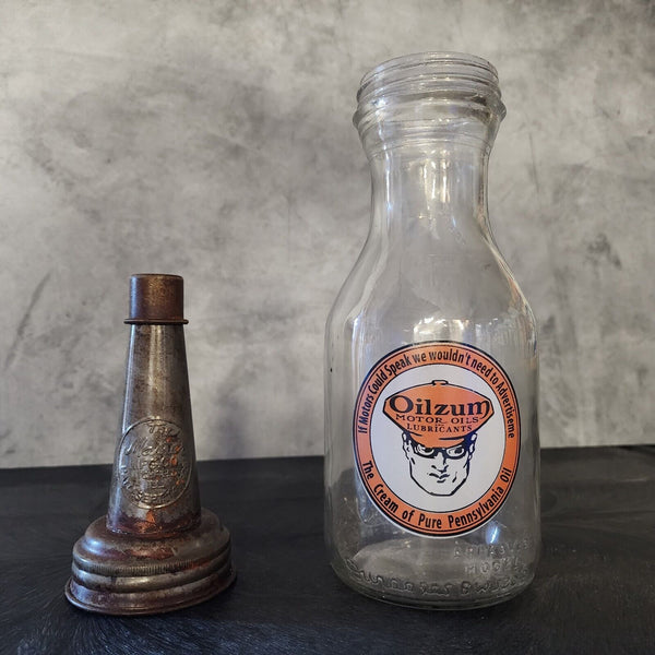 Oilzum "Motor Oils And Lubricants" Vintage Inspired Oil Bottle With Spout