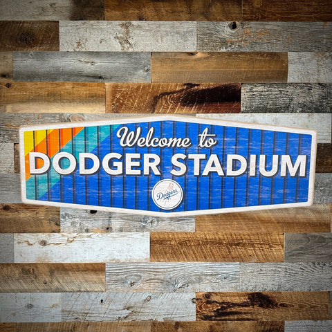 Welcome To Dodger Stadium Traditional Wood Wall Sign Los Angeles Dodgers