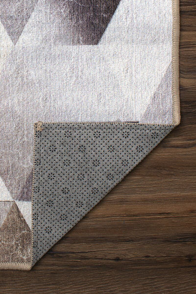 My Magic Carpet Lattice Geometric Neutral Washable 5’x7’ Area Rug