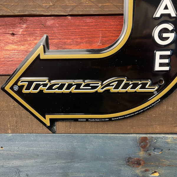 Pontiac Firebird Trans Am Garage Embossed Metal Arrow Sign