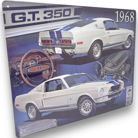 '68 Shelby G.T. 350 15" x 12" Tin Metal Sign W/ Hemmed Reinforced Edges