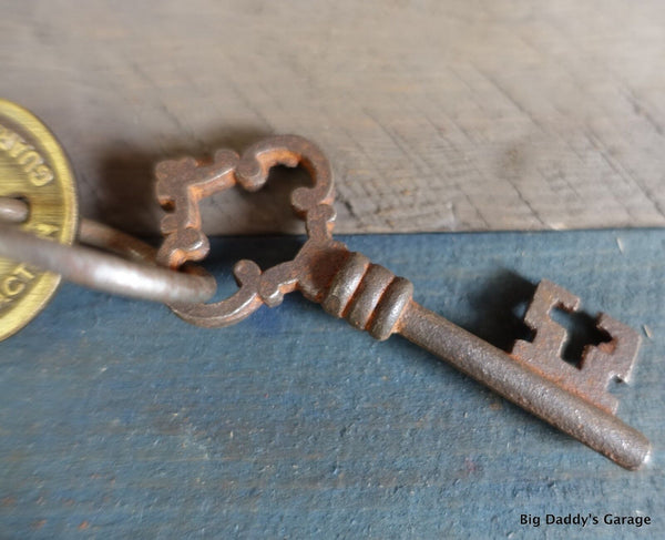 Historic Hotel De Paris Brothel Room Brass Tag & Key Antique Finish Bar Man Cave