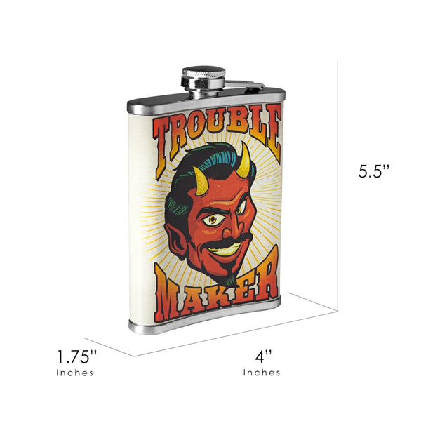 Trouble Maker Devil Stainless Steel 8 OZ Flask