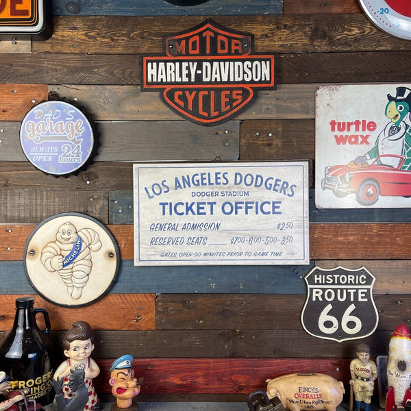 Los Angeles Dodgers Dodger Stadium Vintage Style Ticket Office Wood Wall Sign