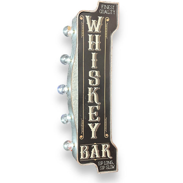 Whiskey Bar Double Sided Vintage Inspired 25" Battery Operated Marquee LED Sign