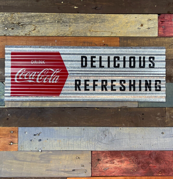 Coca-Cola Corrugated Metal 24" Sign