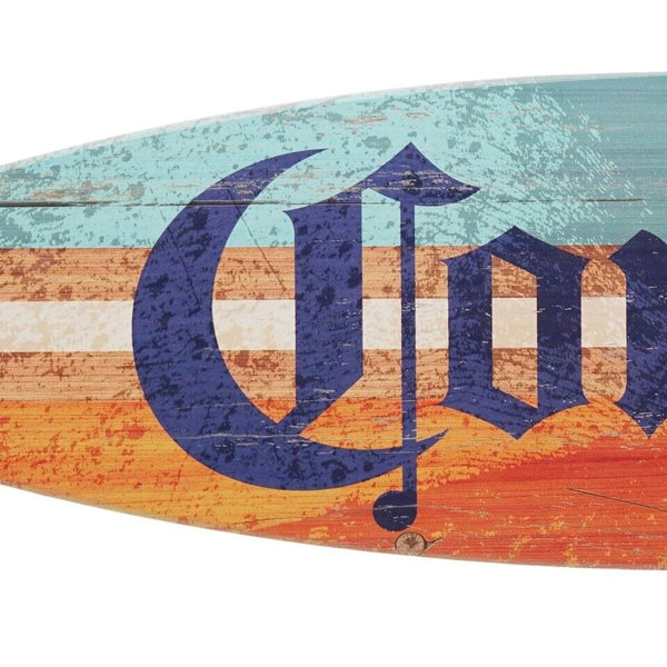 Corona Surfboard Plaque, Wall Sign, Licensed, 60" x 15", Color Wood Tones