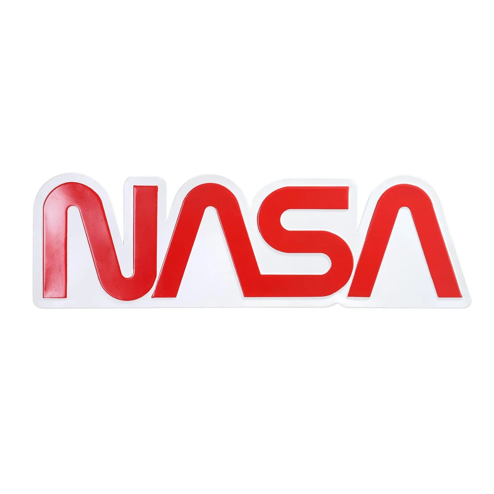 NASA Worm Logo Embossed & Shaped Metal Sign