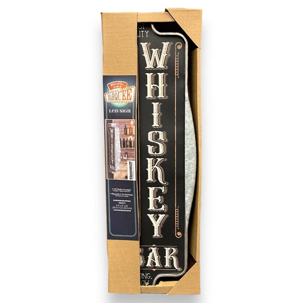 Whiskey Bar Double Sided Vintage Inspired 25" Battery Operated Marquee LED Sign