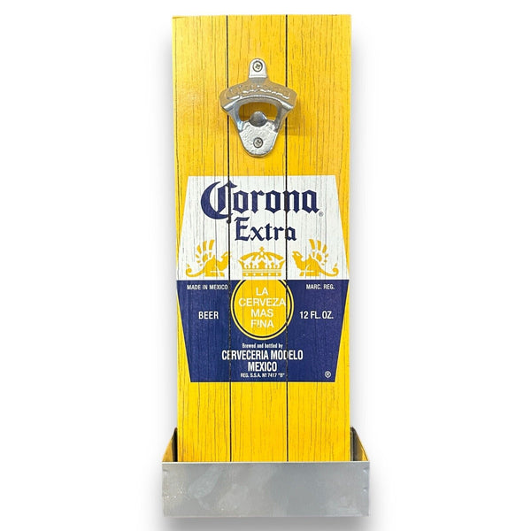 Corona Extra Bottle Opener and Cap Catcher Wall Mounted Plaque