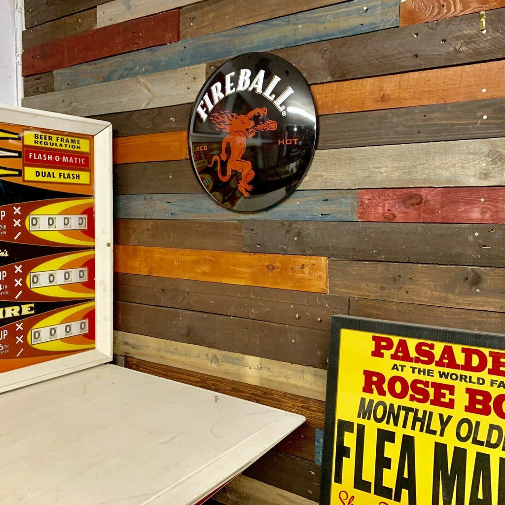 Fireball Bar Sign Fireball Red Hot Whiskey Dome Round Metal Sign Bar Man Cave Garage Wal ...