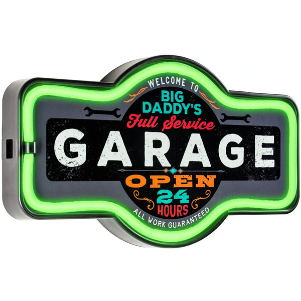 Big Daddy's Garage Neon LED Light Rope Marquee Sign For Bar, Game Room, Man Cave