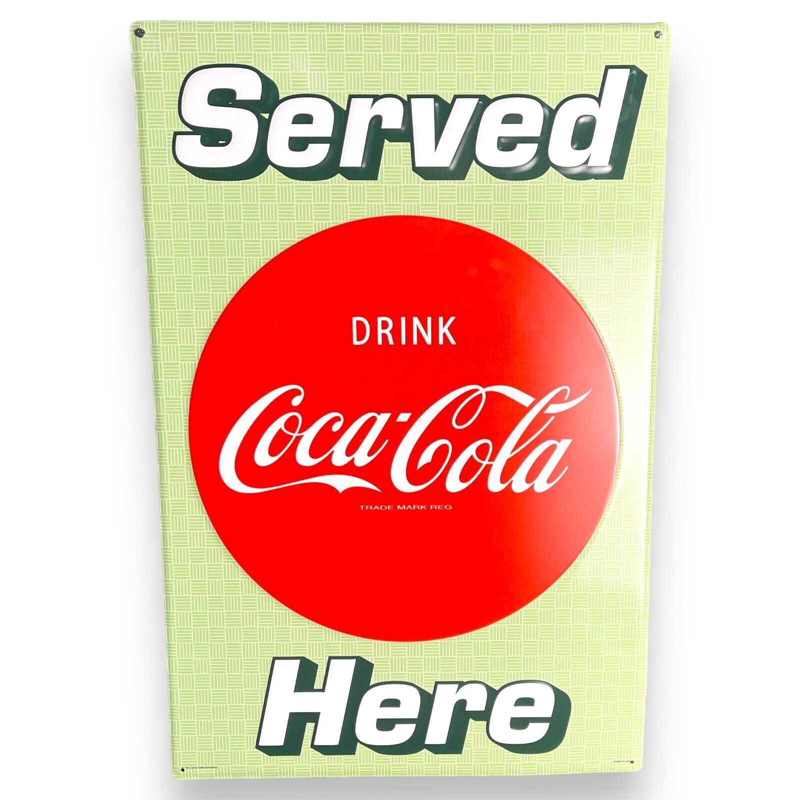 Coca Cola Served Here 24" Steel Sign