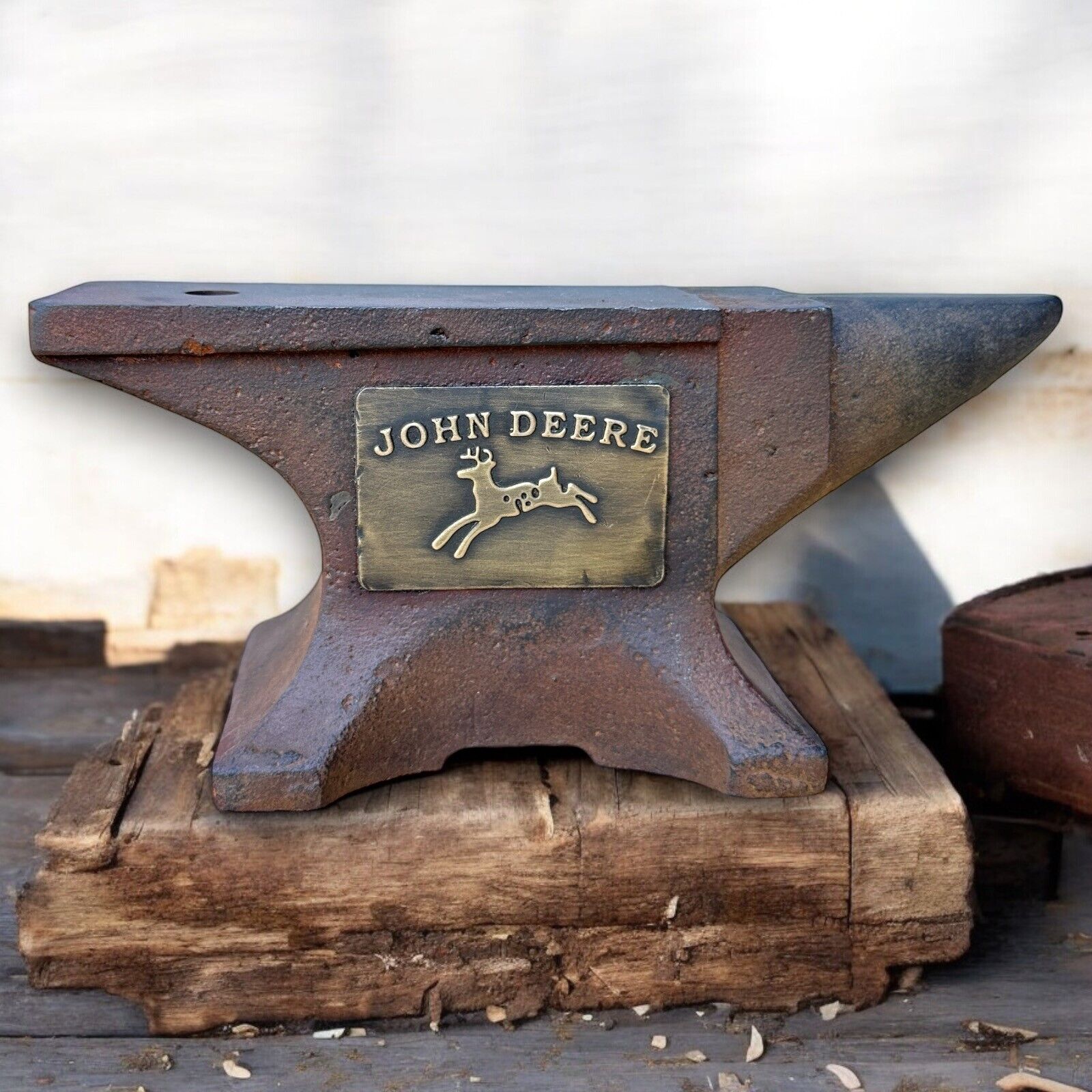 John Deere Cast Iron Anvil With Antique Vintage Finish and Stamped Maker's Mark