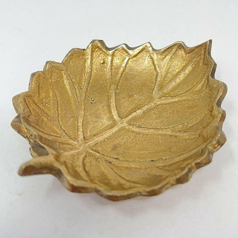 Solid Brass Mid-Century Leaf Ashtray