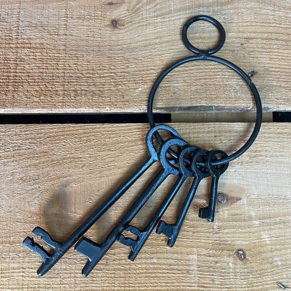 Jailhouse Keys, Old Western Vintage Jail Style, Metal With Painted Black Finish