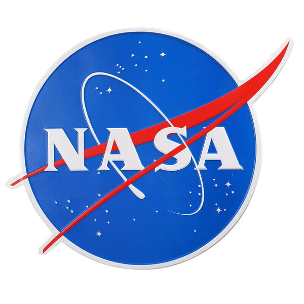 NASA "Meatball" Embossed Metal Wall Sign - Heavy Gauge Space Decor for Man Cave