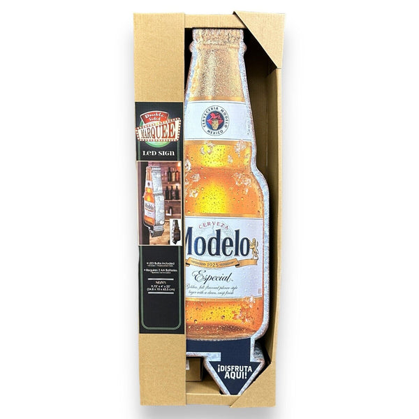 Modelo LED Sign Double Sided 25" Beer Bottle and Arrow Shaped Battery Operated