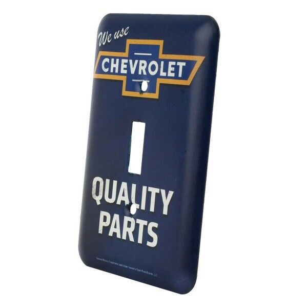 Chevrolet We Use Quality Parts Embossed Metal Light Switch Plate