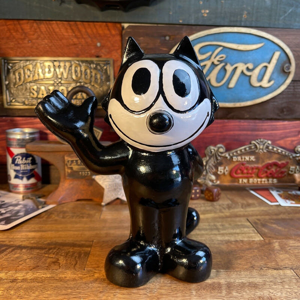 Felix The Cat Cast Iron Bank With Painted Finish, Decor Bookend