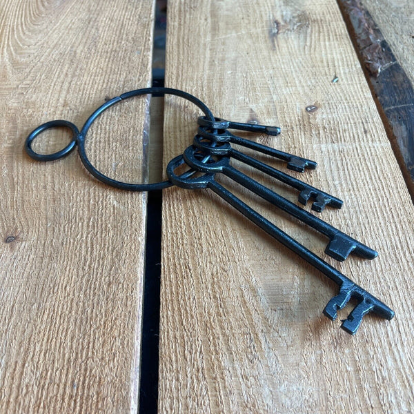 Jailhouse Keys, Old Western Vintage Jail Style, Metal With Painted Black Finish