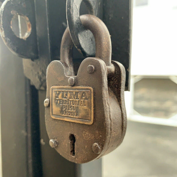 Yuma Territorial Prison Working Cast Iron Lock W/ 2 Keys W/ Rusty Antique Finish