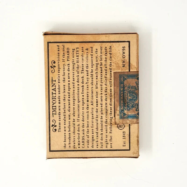 Old West Pharo Cards 52 Old Style Poker Card Deck W/ Square Corners