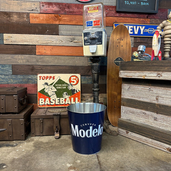 Modelo Tapered Metal Wastebasket Trash Can Home Man Cave Garage Bar Decor