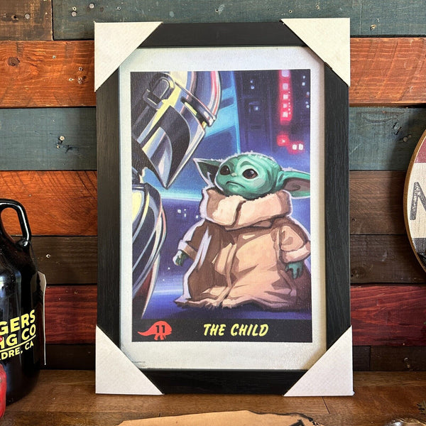 Grogu The Mandalorian The Child Star Wars Framed Wall Art Print Brand New