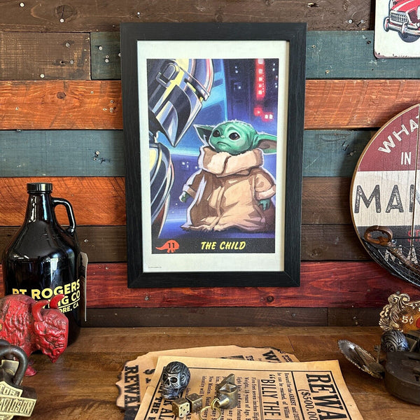 Grogu The Mandalorian The Child Star Wars Framed Wall Art Print Brand New