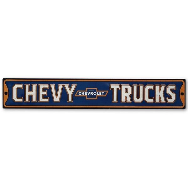 Chevy Trucks 30" Embossed Metal Street Sign