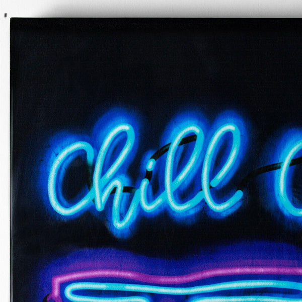 Chill Out Sunglasses Neon Laquered Boxtop Decor For Home, Garage, Man Cave