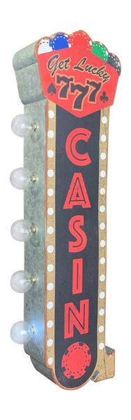 Casino Vintage Style Sign, LED Marquee Flashing Bulbs, Vegas, Game Room Sign