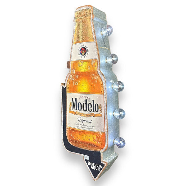 Modelo LED Sign Double Sided 25" Beer Bottle and Arrow Shaped Battery Operated