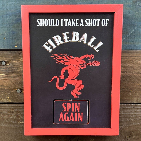 Fireball Whisky Spinner Wall Sign Game Unleash The Dragon Take A Shot