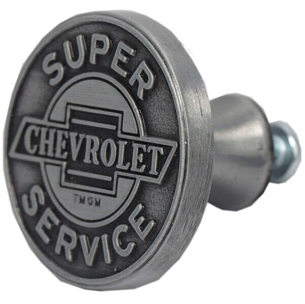 Chevrolet Super Service Round Embossed Metal Drawer Pull Knob