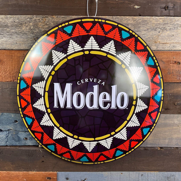 Modelo Viva Cerveza Dome and Rounded 16" Metal Sign