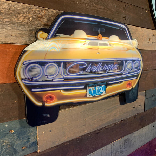 Dodge Challenger Moving Lenticular 3-D Images Wall Sign