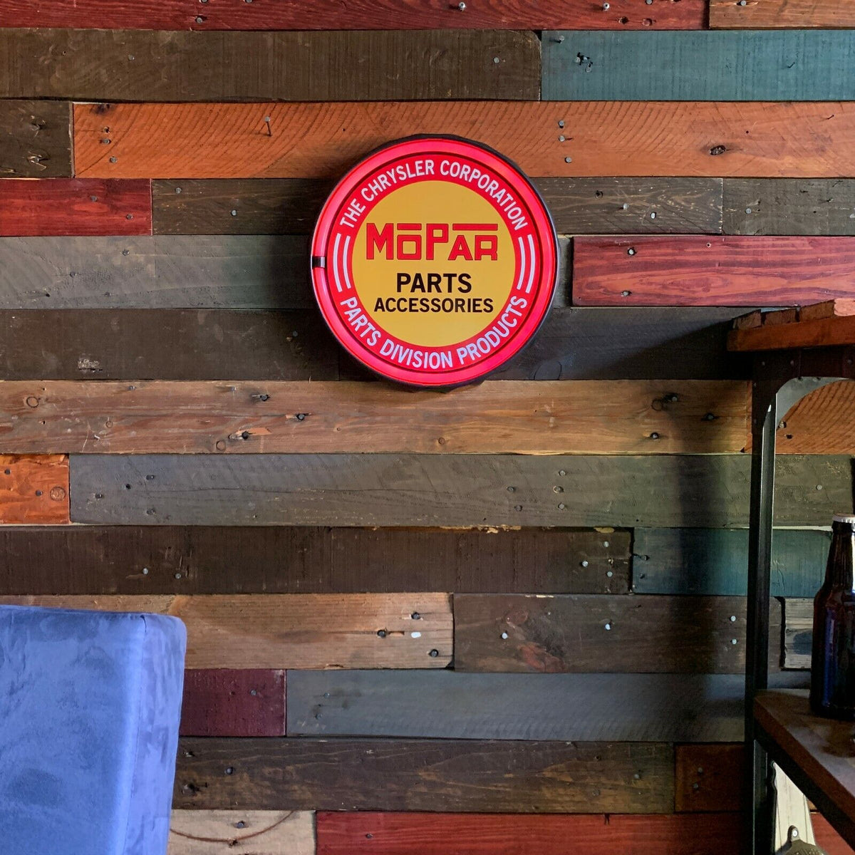 MoPar Parts Accessories LED Neon Light Rope Sign, Bottle Cap Shaped Ba ...