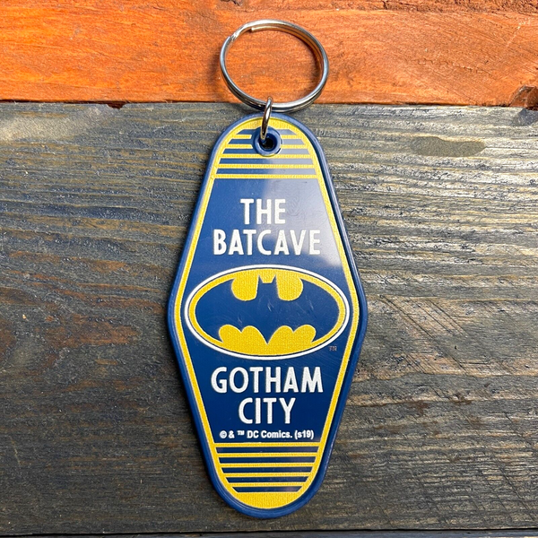 Batman The BatCave Gotham City Double Sided Keychain DC Comics