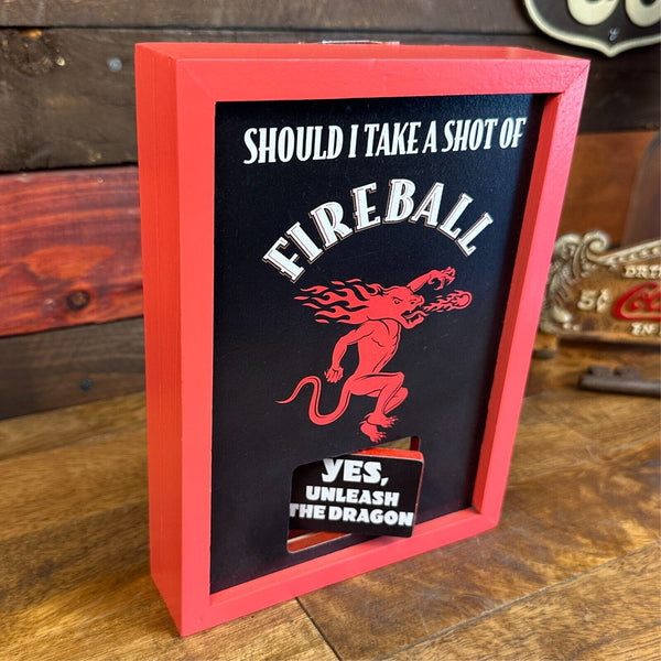 Fireball Whisky Spinner Wall Sign Game Unleash The Dragon Take A Shot