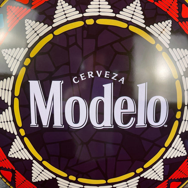 Modelo Viva Cerveza Dome and Rounded 16" Metal Sign