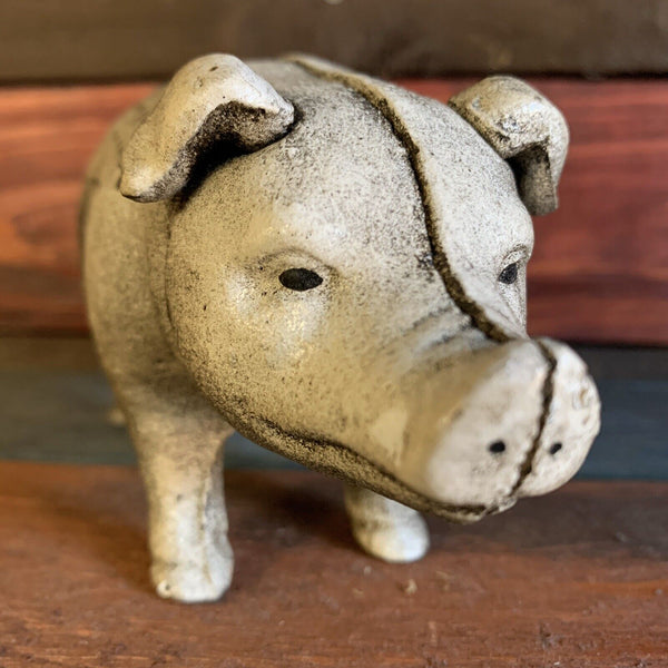 Wm. Moland's Sons Quaker City Hams Cast Iron Piggy Bank, Pig Collectible