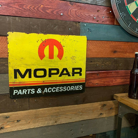 Mopar Parts 12" x 15" Metal Sign, Vintage Advertising, Bar Garage Man Cave Shop