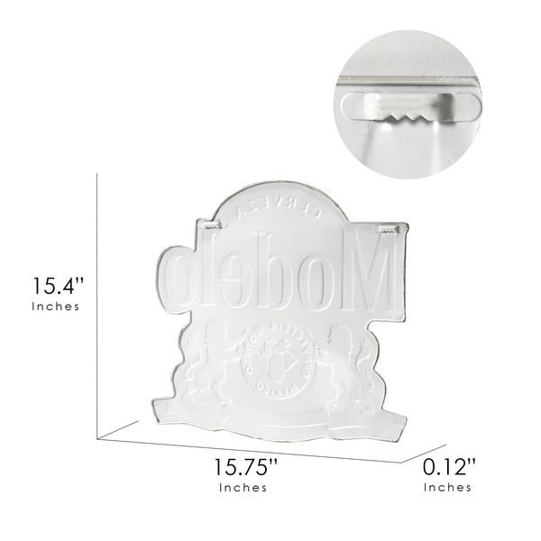 Modelo Cerveza Embossed Metal Wall Sign – Licensed Vintage-Style Bar Decor, 15.75" W x 15.4" H, Lightweight with Sawtooth Hangers