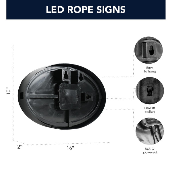 Mopar Parts & Accessories Oval LED Neon-Style Wall Sign – Red/Yellow – USB or Battery